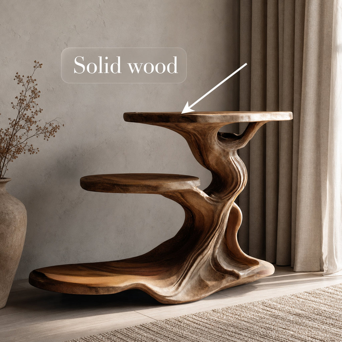 Free Standing Rustic End Table Reading Nook - product view 3