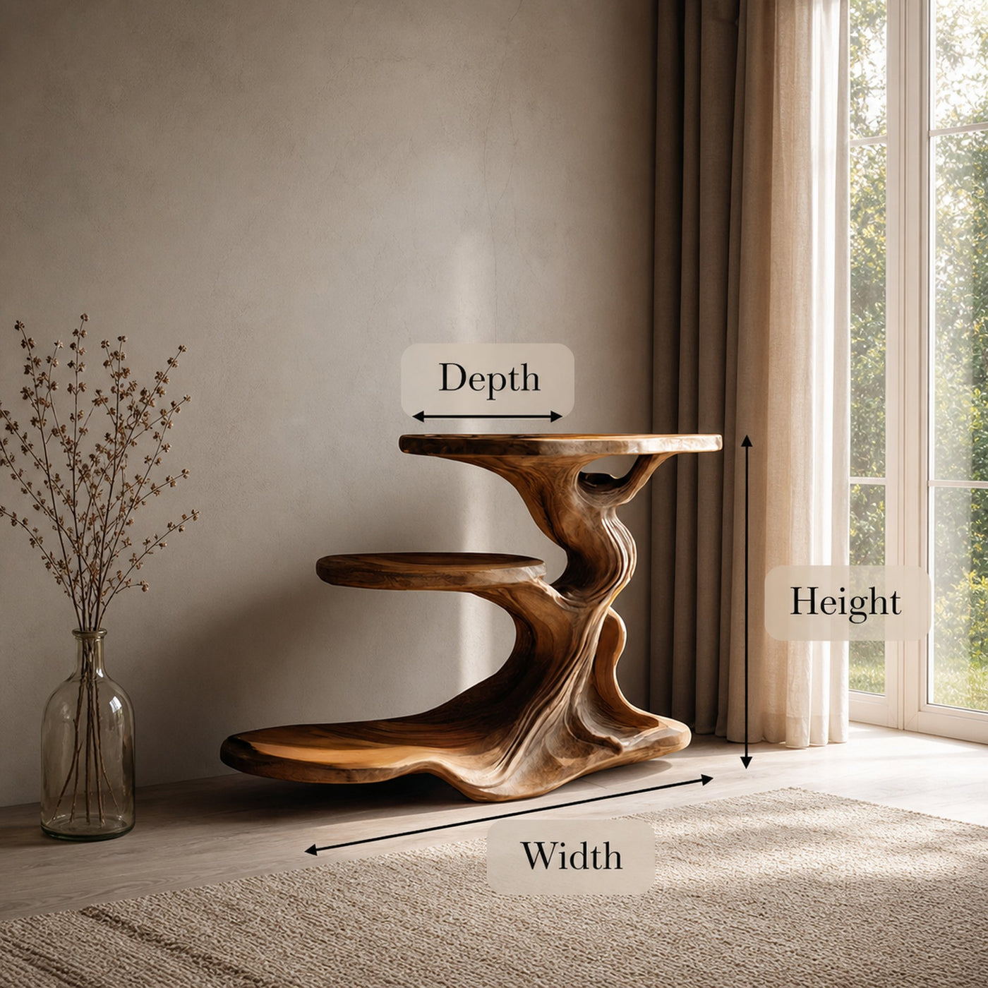 Free Standing Rustic End Table Reading Nook - product view 5