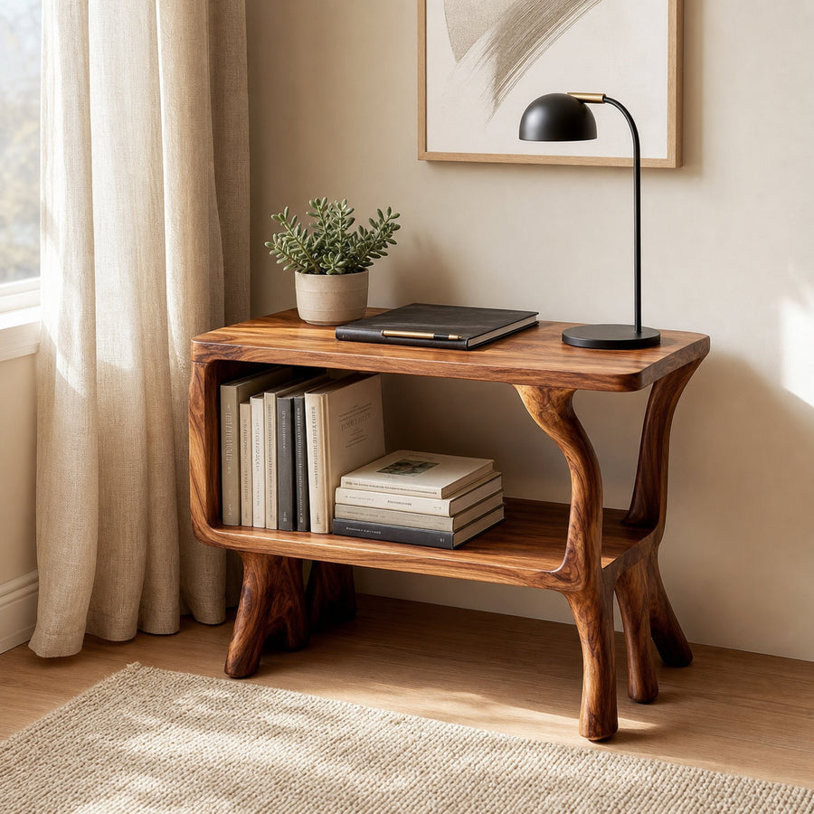 Free Standing Rustic Side Table Living Room