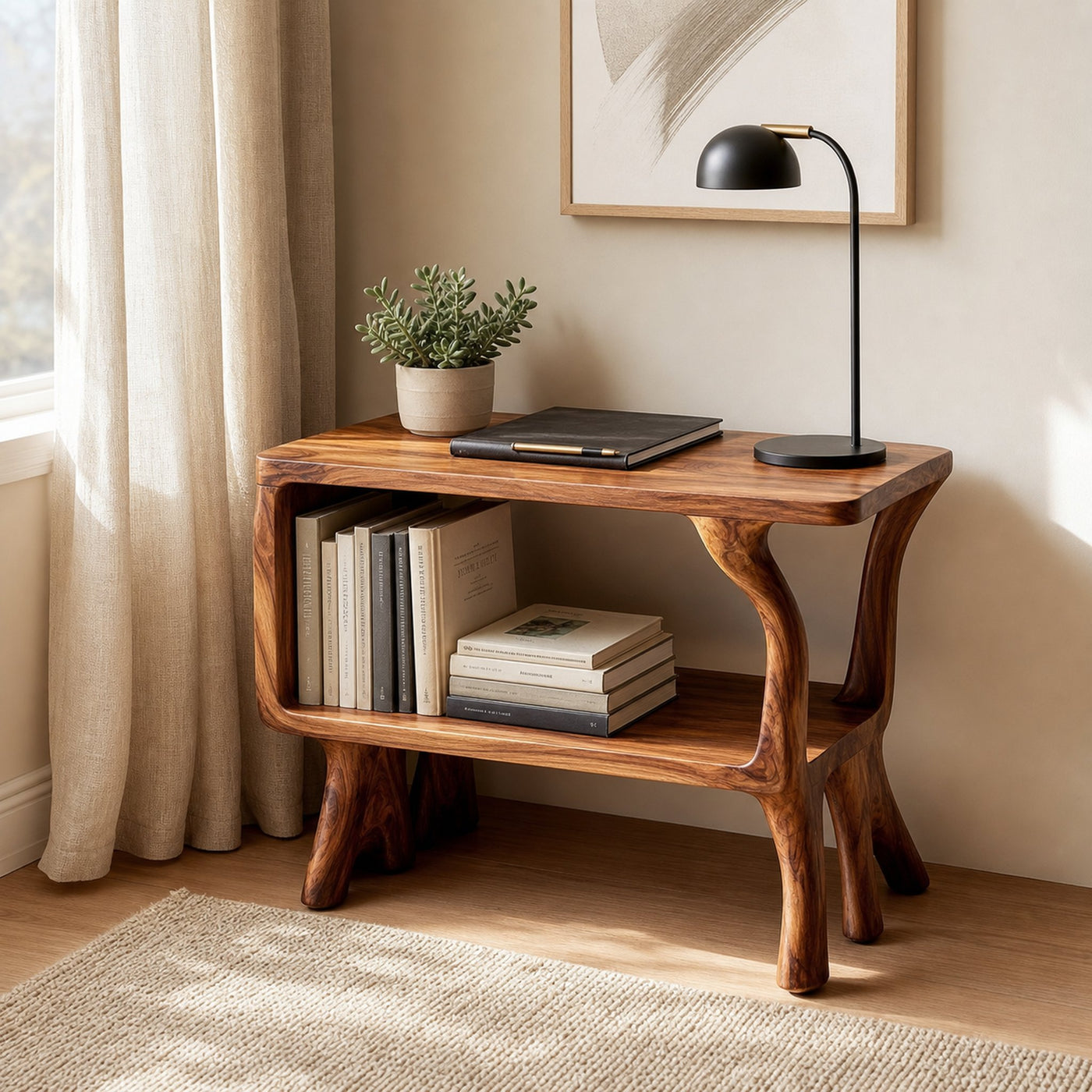 Free Standing Rustic Side Table Living Room