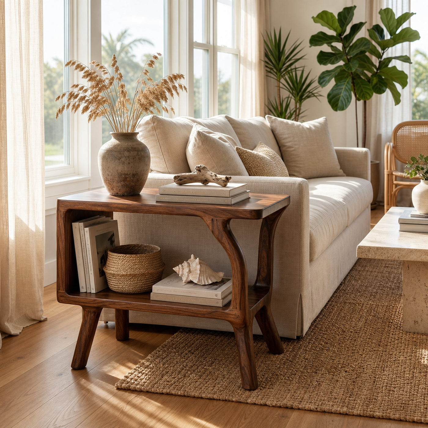 Free Standing Rustic Side Table Living Room - product view 7