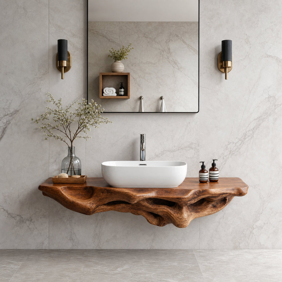 Handcrafted Bathroom Shelf Furniture Decor Solution