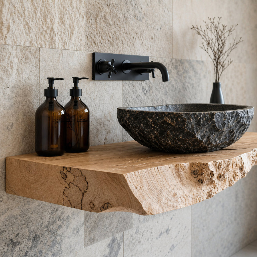 Handcrafted Bathroom Wooden Shelf