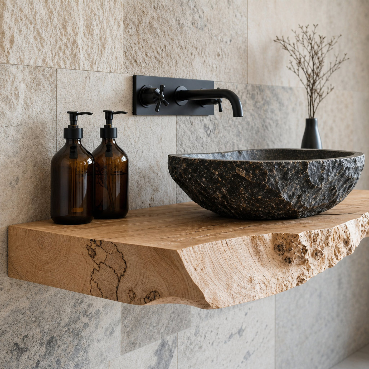 Handcrafted Bathroom Wooden Shelf