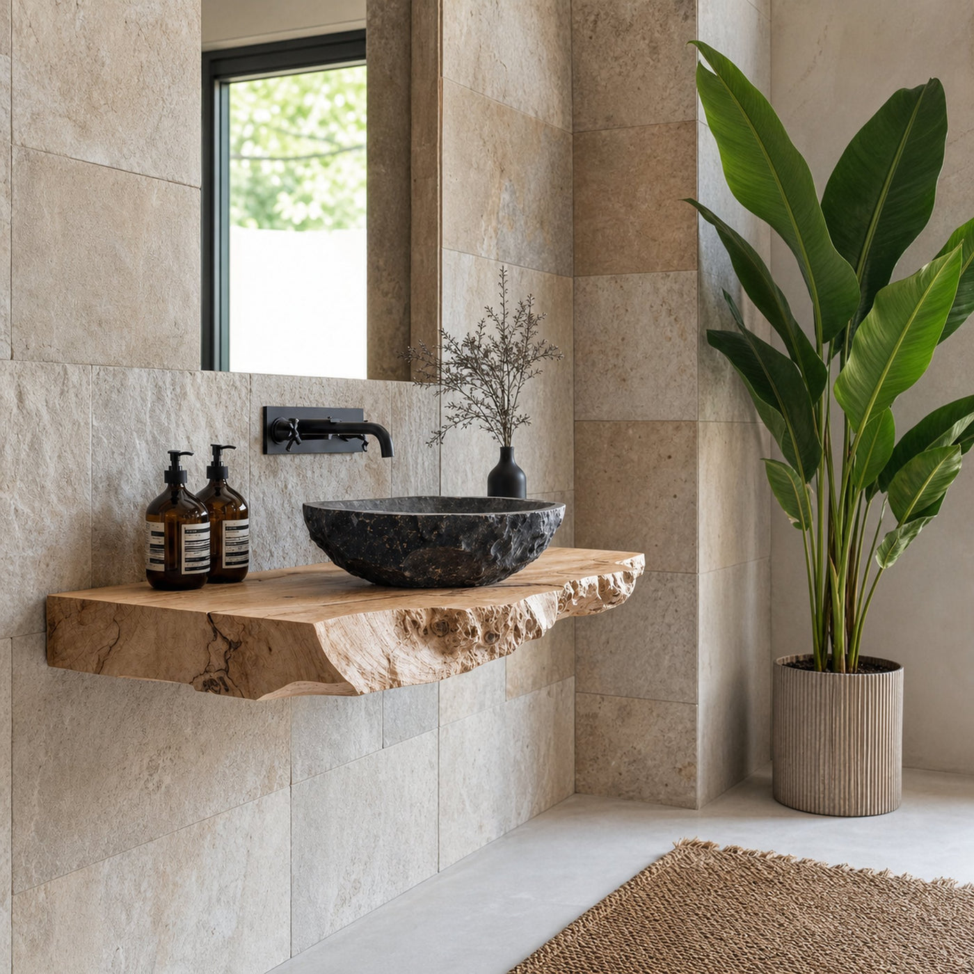 Handcrafted Bathroom Wooden Shelf - product view 2