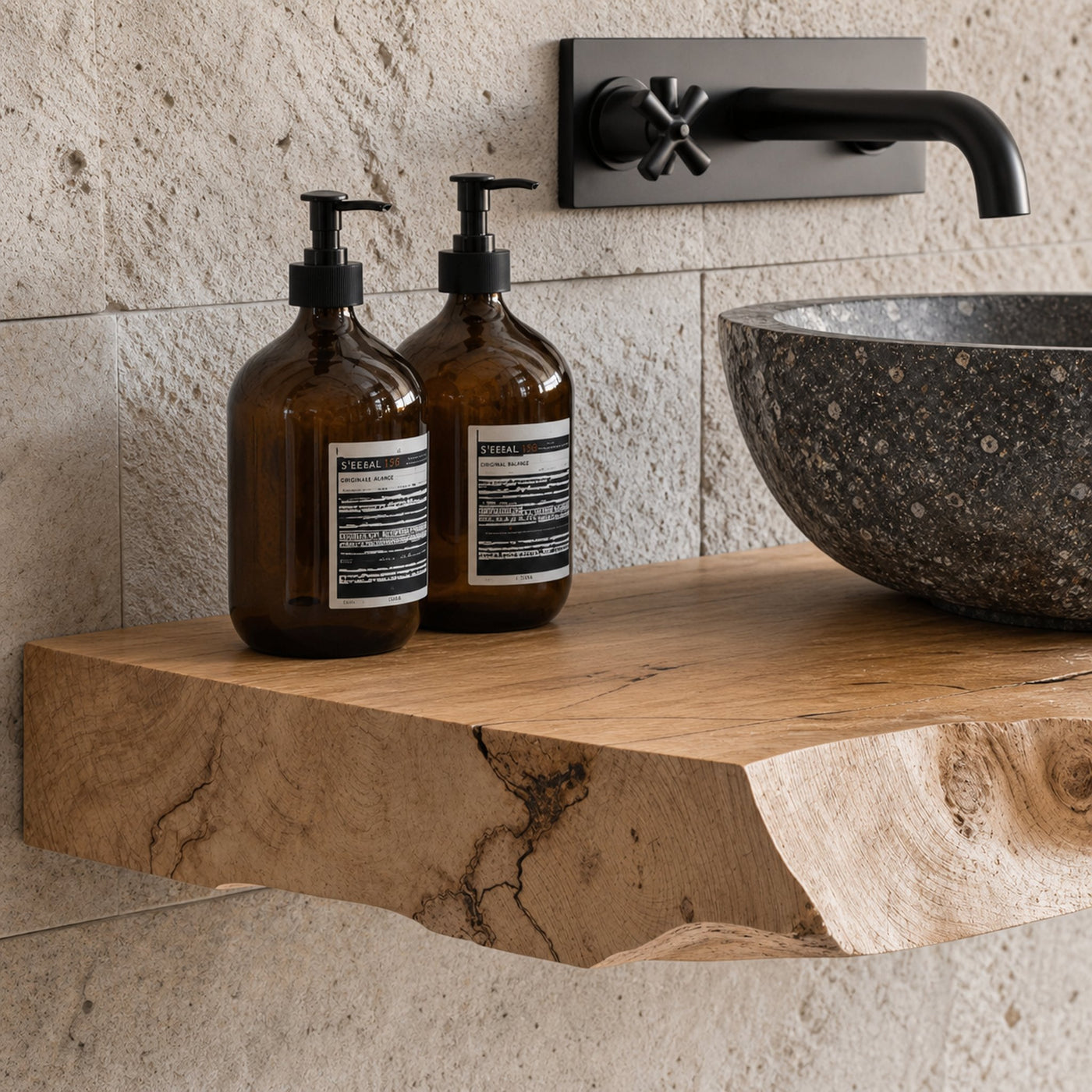 Handcrafted Bathroom Wooden Shelf - product view 3