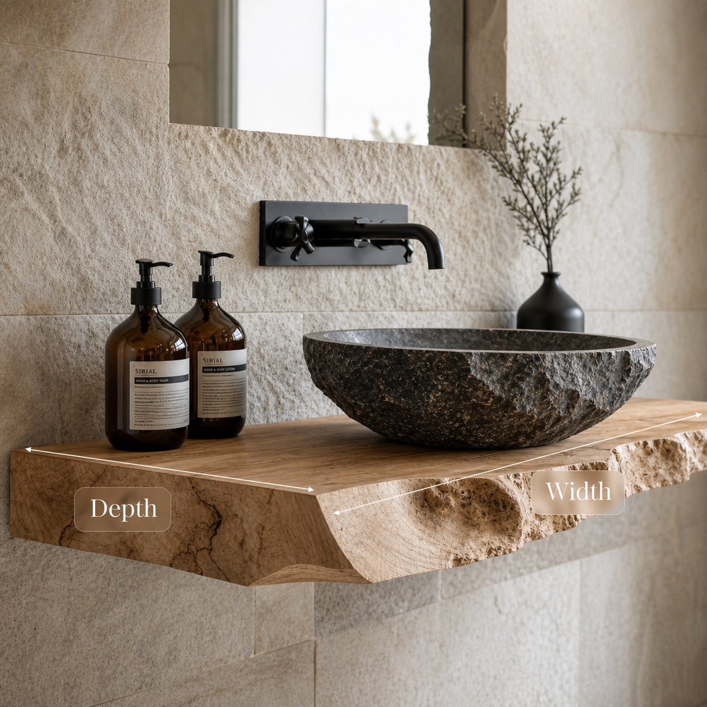 Handcrafted Bathroom Wooden Shelf - product view 6