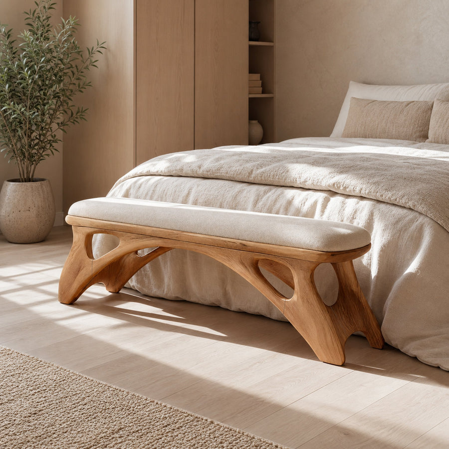 Handcrafted Bedroom Bench For Natural Interior Styling