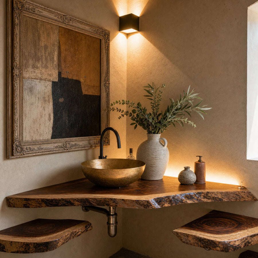 Handcrafted Counter Bathroom Corner