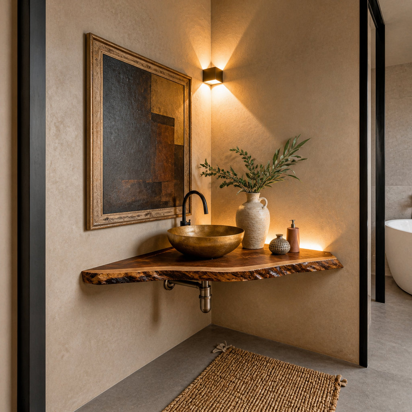 Handcrafted Counter Bathroom Corner - product view 2