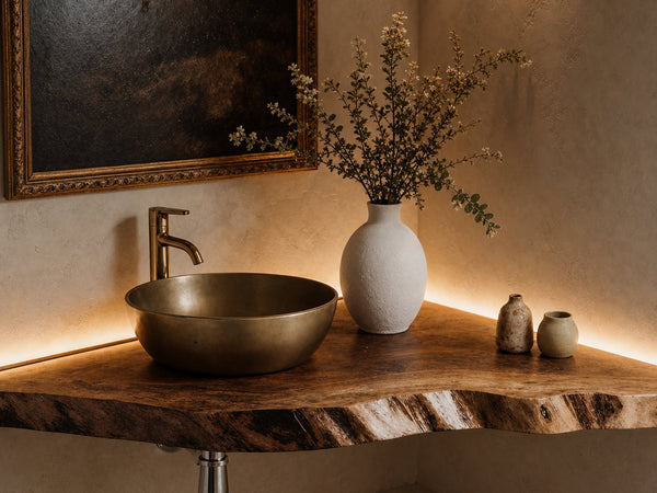 Riverline Grouse Live Edge Corner Floating Bathroom Vanity