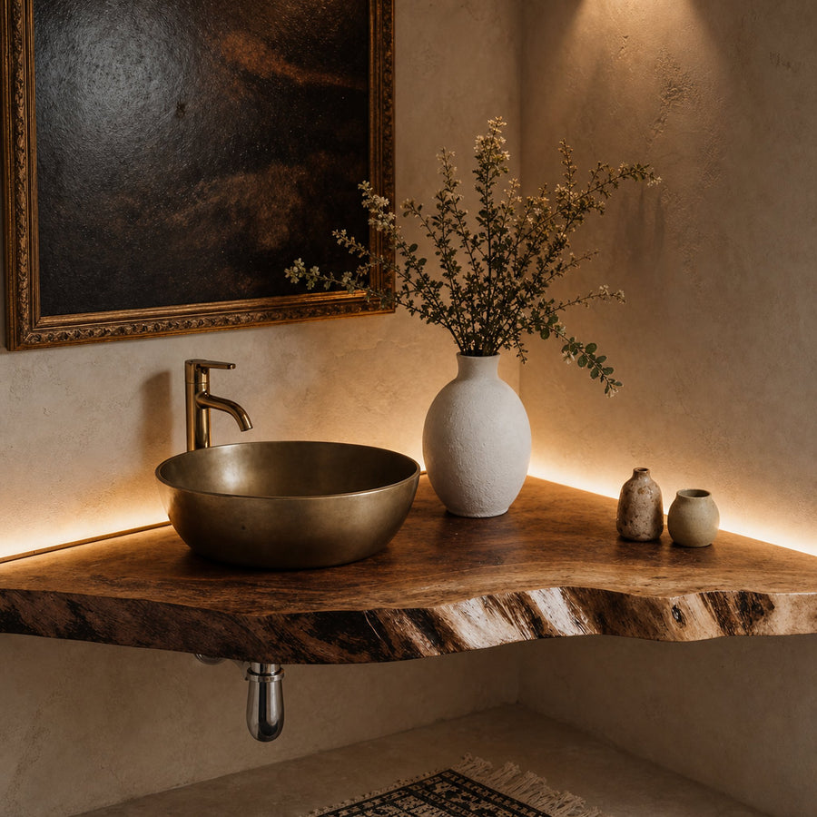 Handcrafted Counter Bathroom Corner Shelf