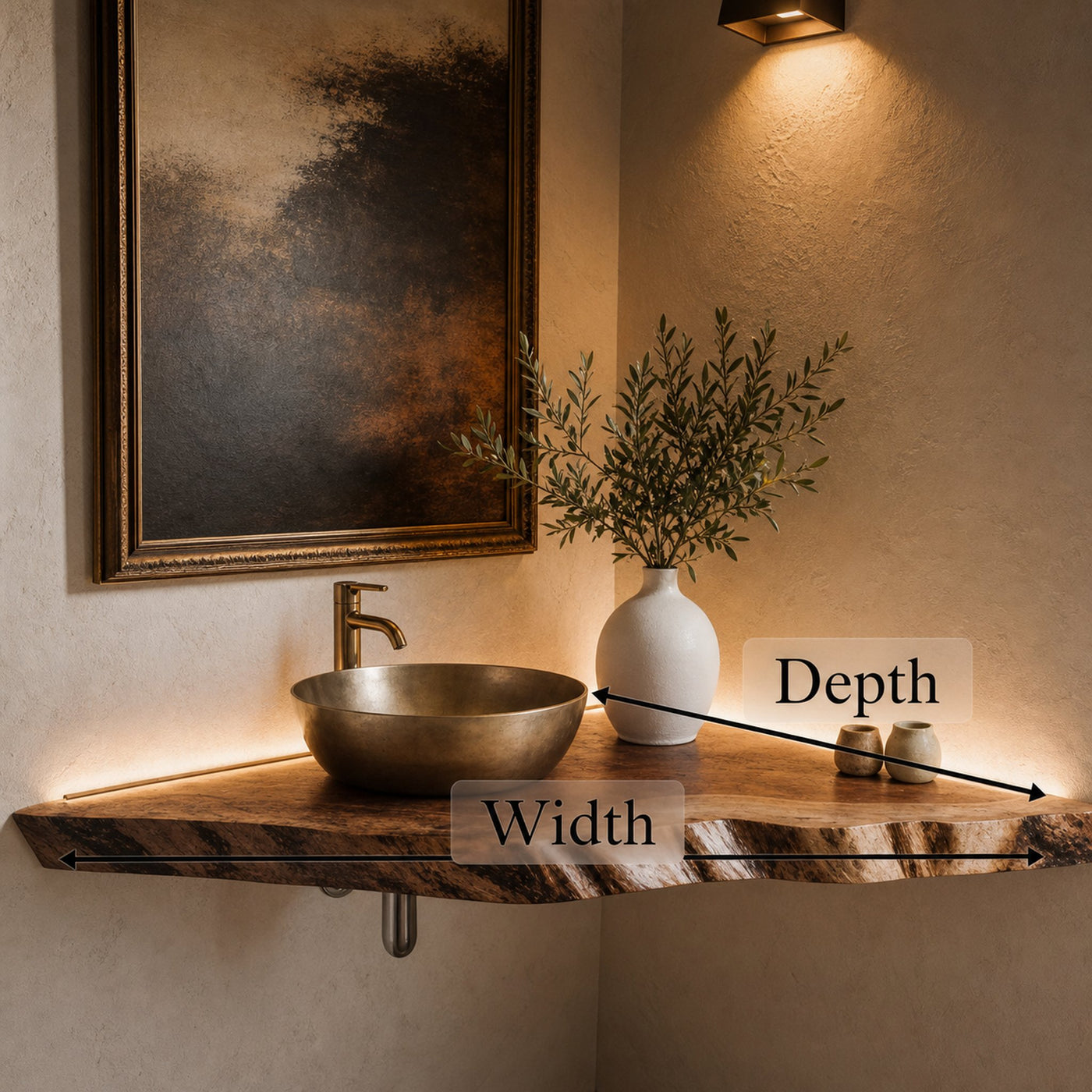 Handcrafted Counter Bathroom Corner Shelf - product view 6