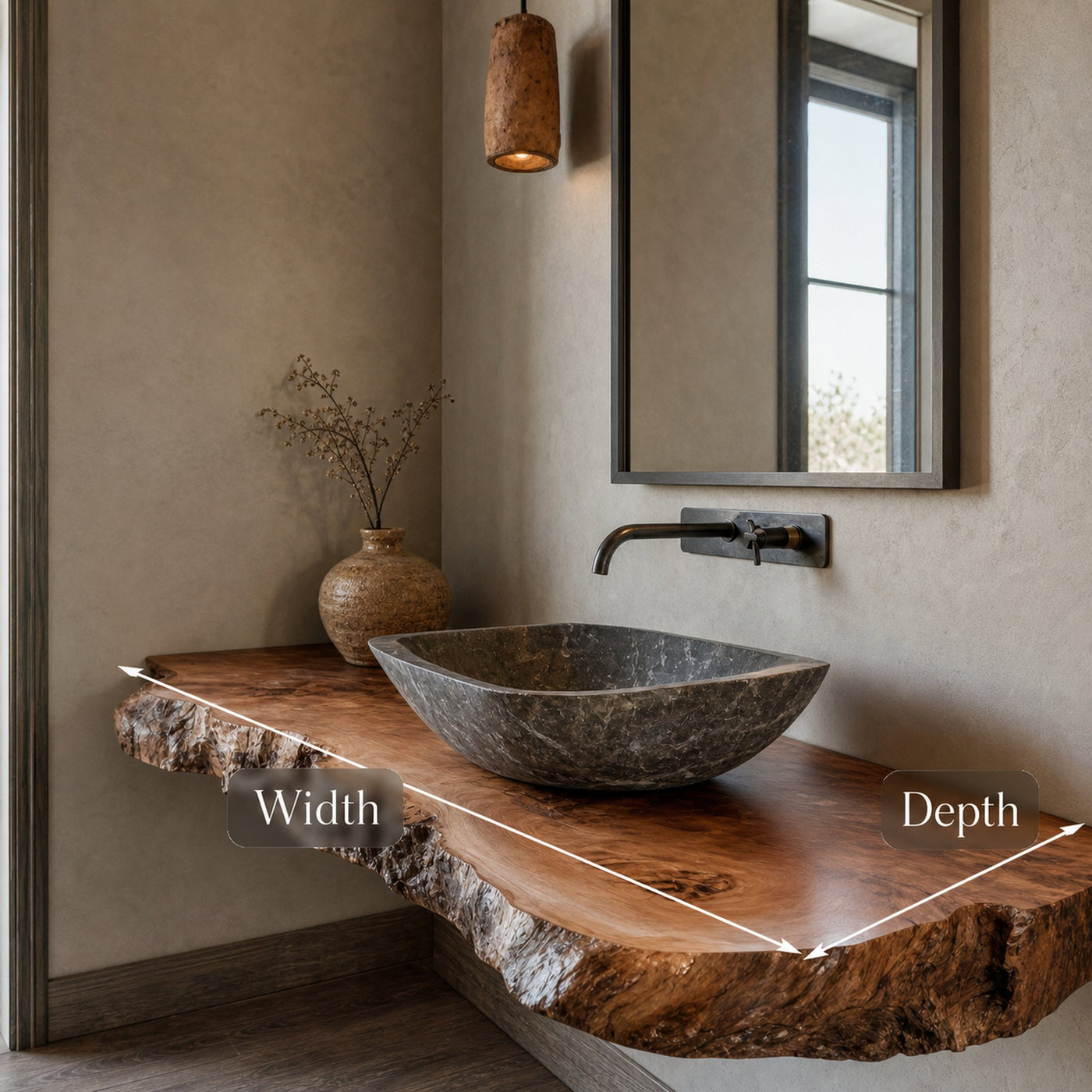 Handcrafted Counter Bathroom Vanity Shelf - product view 4