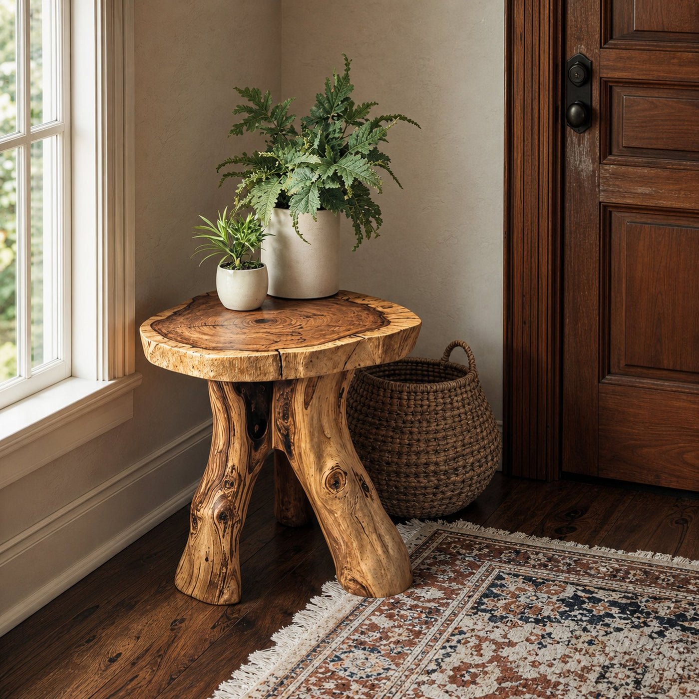 Handcrafted End Table Solid Wood End Table Decor - product view 2