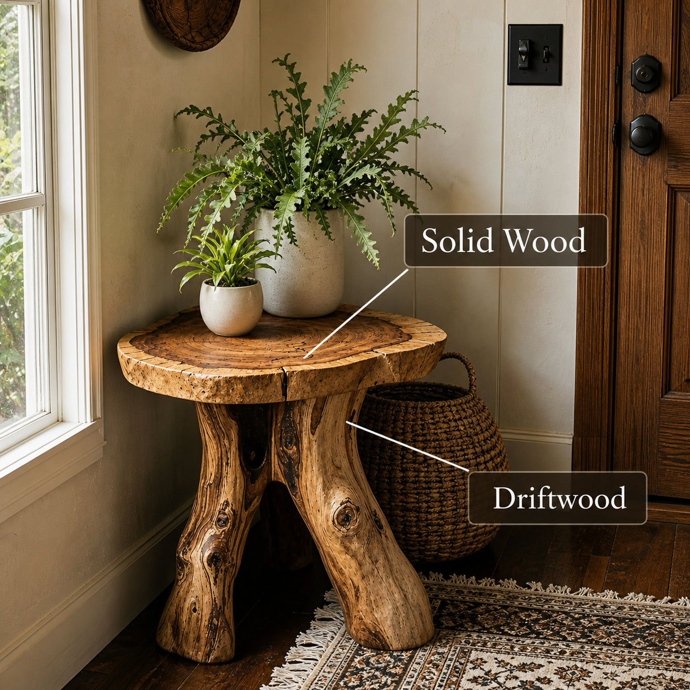 Handcrafted End Table Solid Wood End Table Decor - product view 3