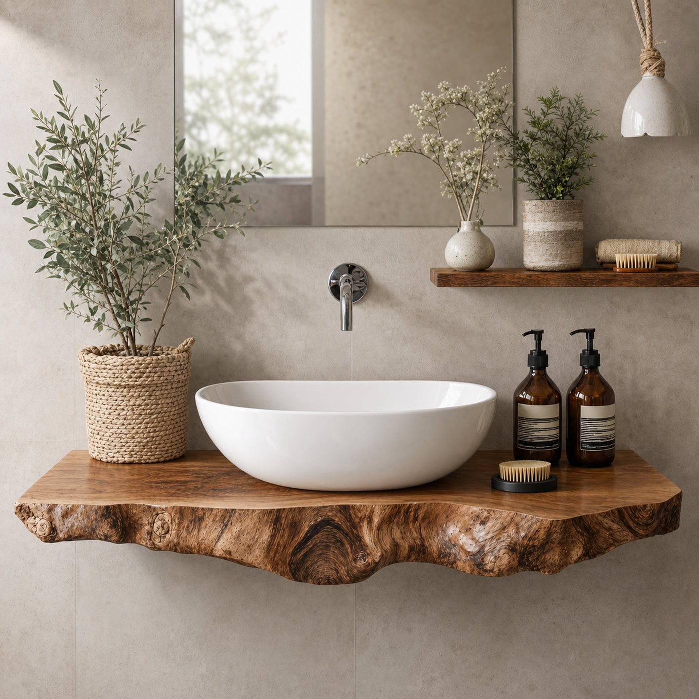 Handcrafted Floating Shelf For Bathroom Vanity Storage
