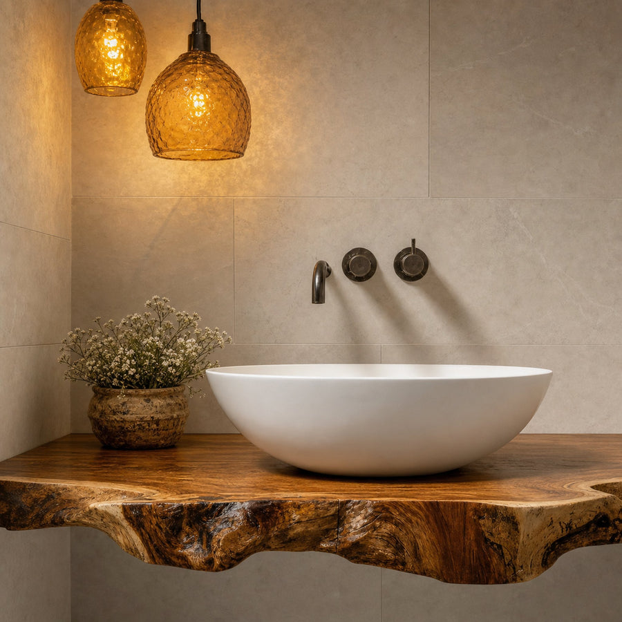 Handcrafted Live Edge Bathroom Vanity Furniture Decor