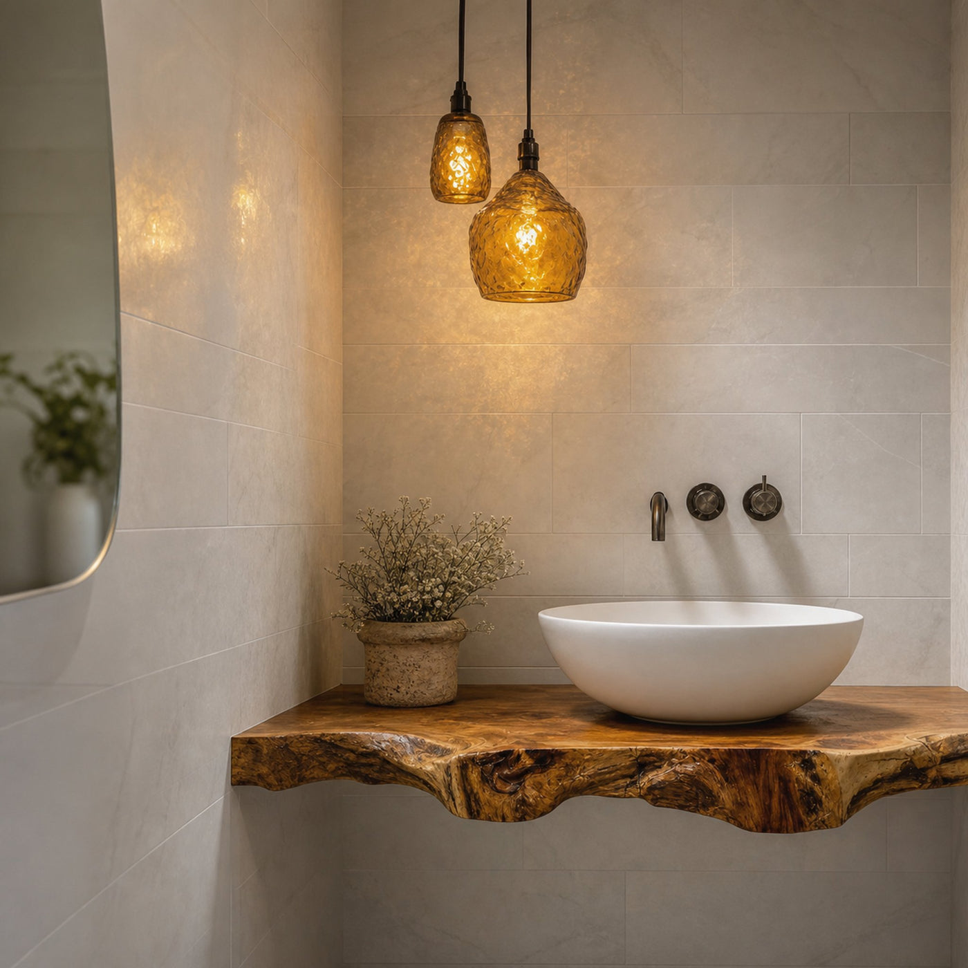 Handcrafted Live Edge Bathroom Vanity Furniture Decor - product view 2