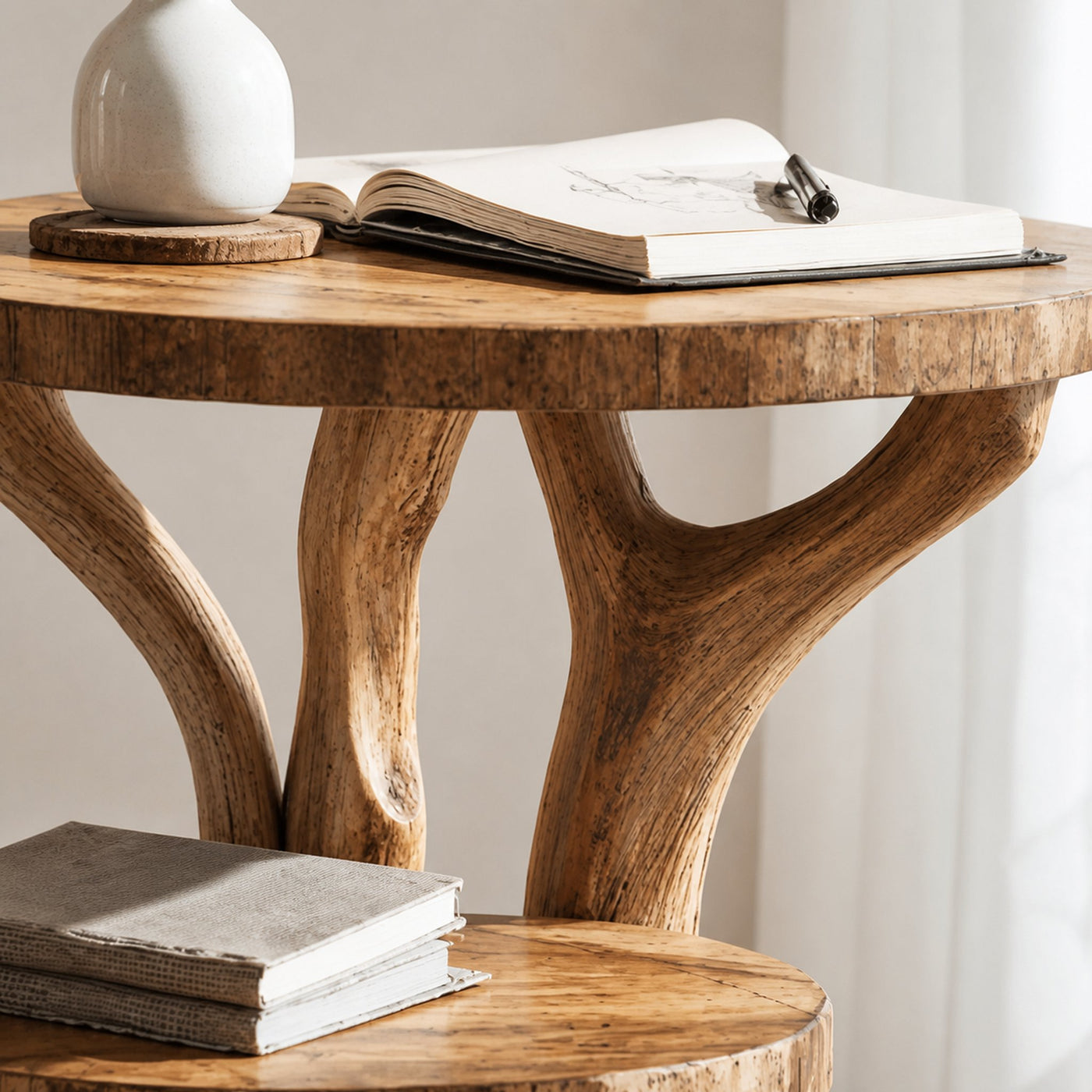 Handcrafted Live Edge End Table Natural Home - product view 3