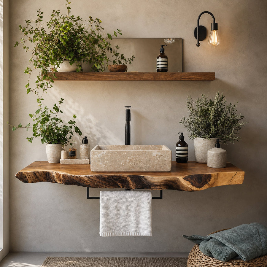Handcrafted Live Edge Vanity For Modern Bathroom Design