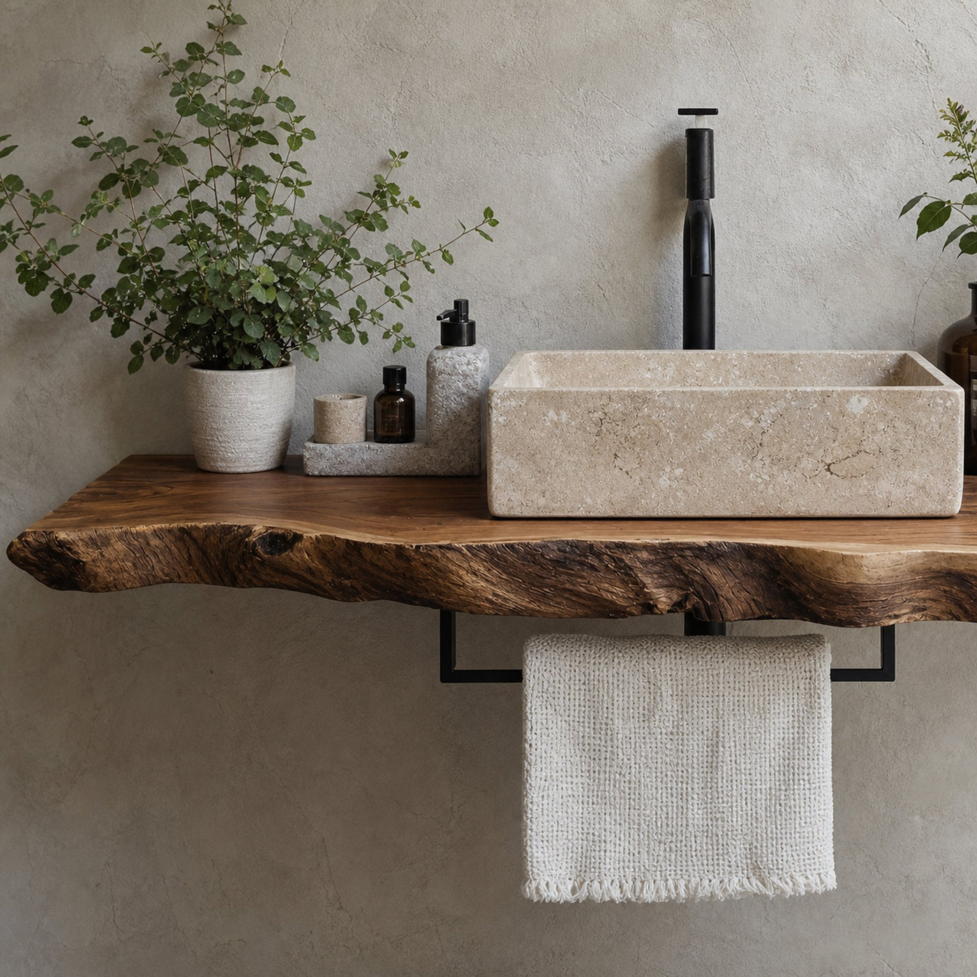 Handcrafted Live Edge Vanity For Modern Bathroom Design - product view 3