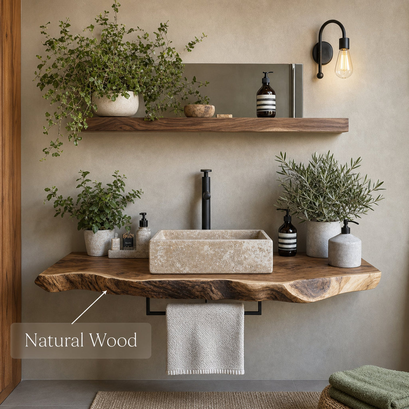 Handcrafted Live Edge Vanity For Modern Bathroom Design - product view 5