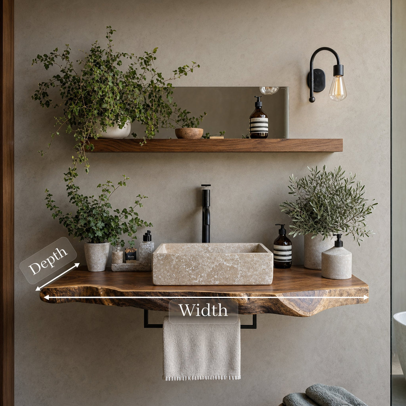 Handcrafted Live Edge Vanity For Modern Bathroom Design - product view 6