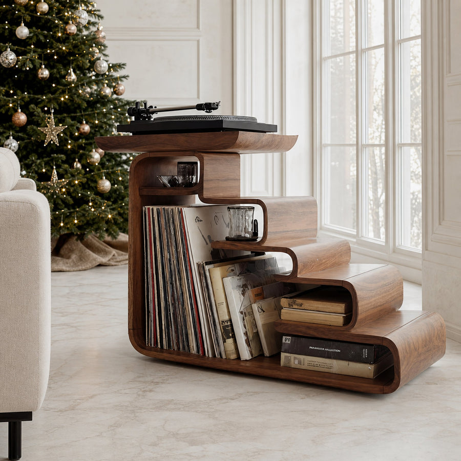 Handcrafted Record Stand For Living Room Vintage Christmas