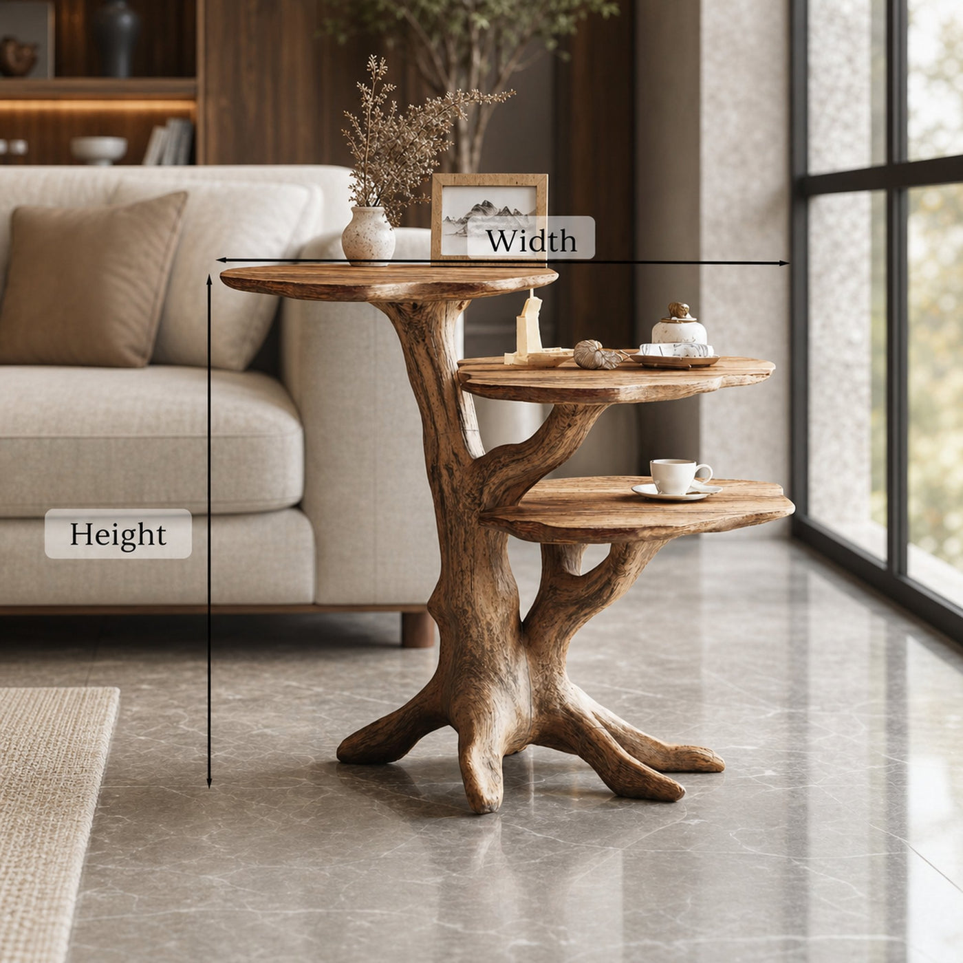 Handcrafted Solid Wood End Table Modern Living - product view 6