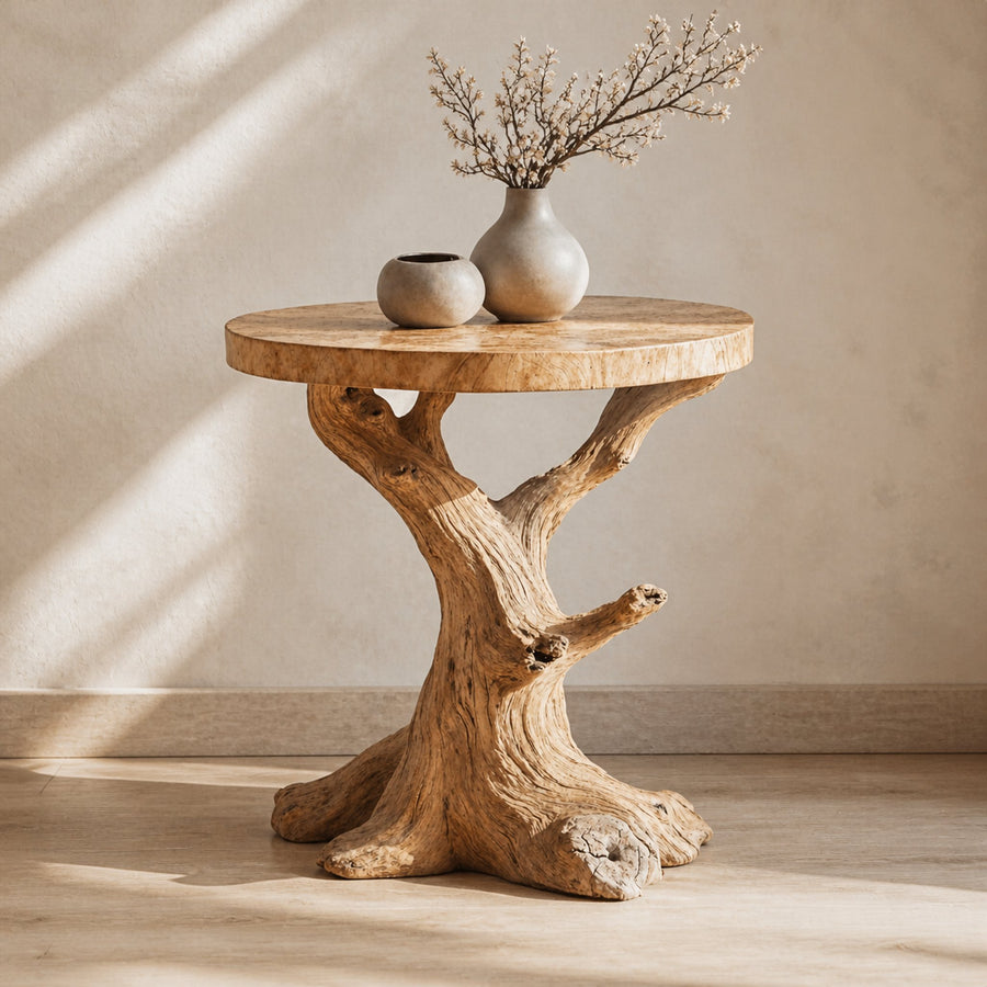 Handcrafted Solid Wood End Table Side Table