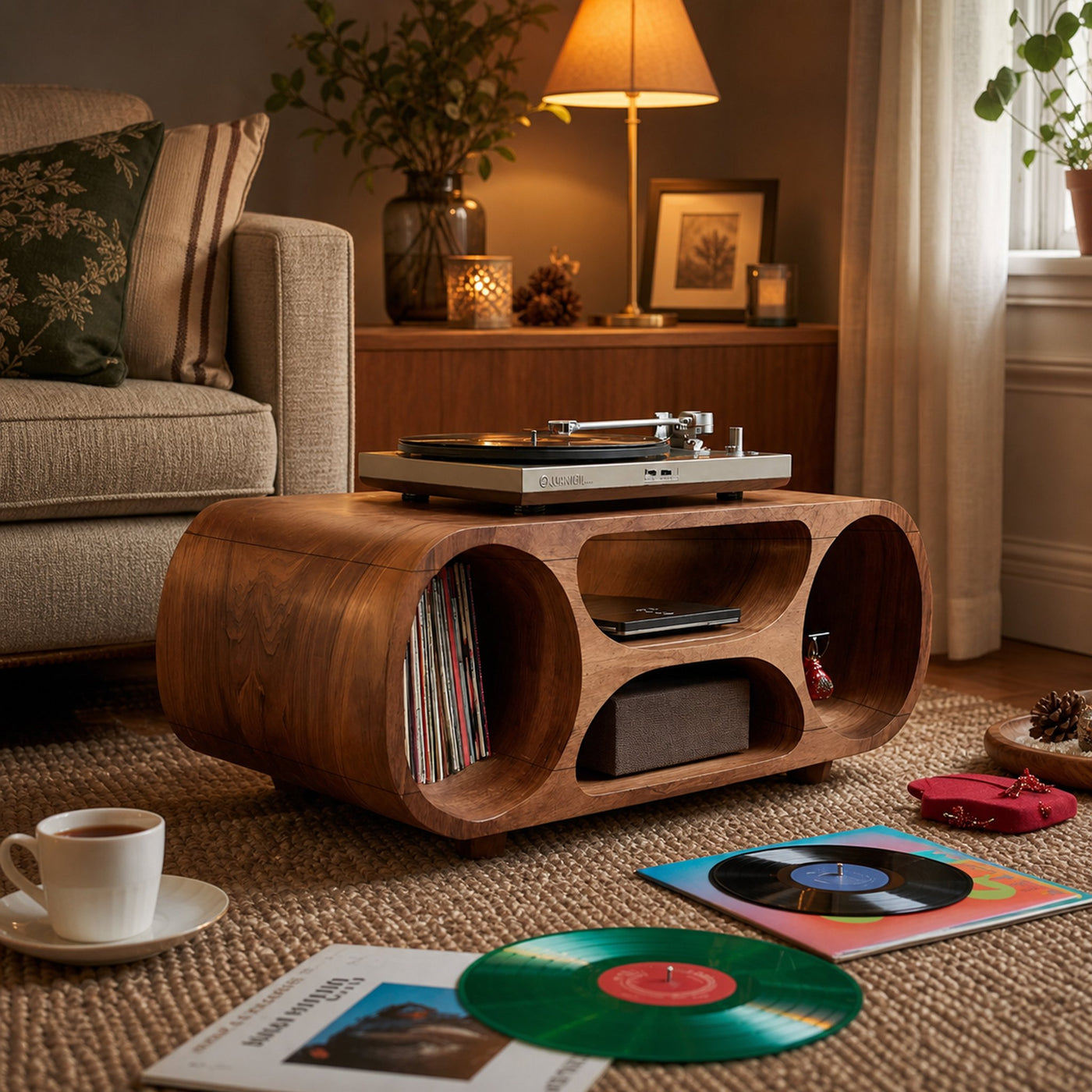 Handcrafted Solid Wood Record Stand For Holiday Home Decor - product view 6