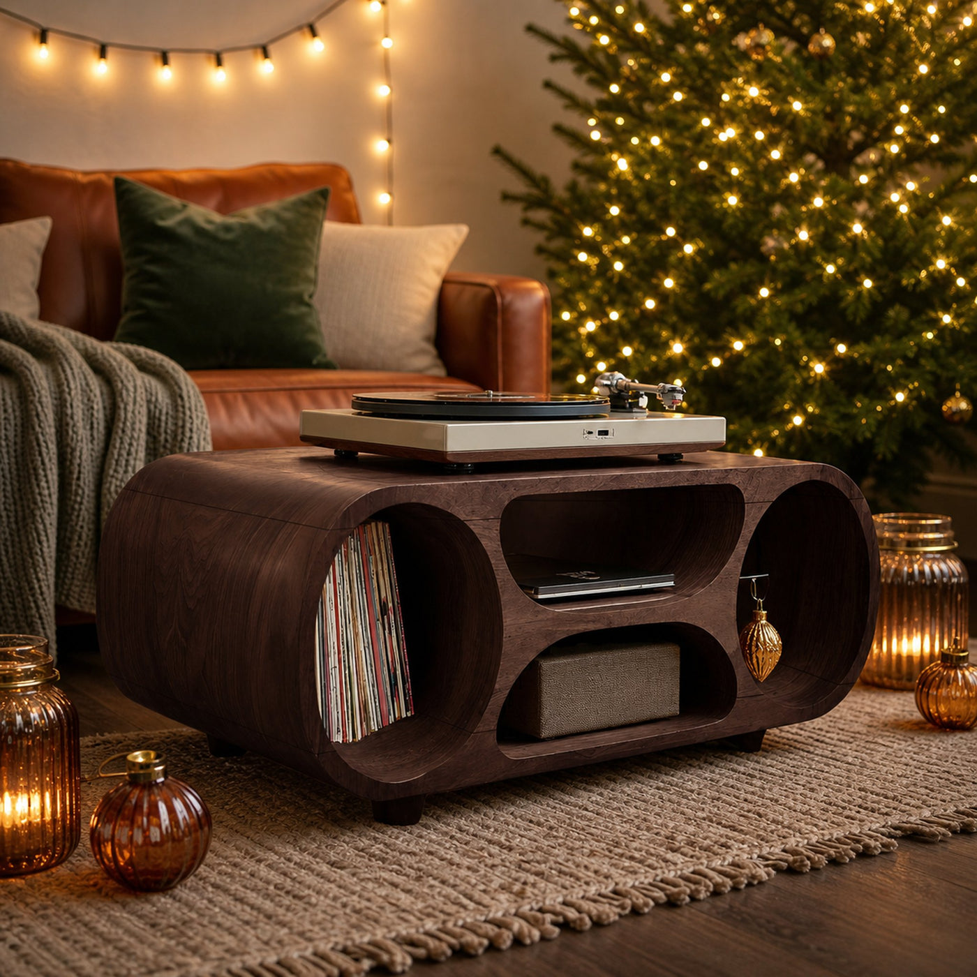Handcrafted Solid Wood Record Stand For Holiday Home Decor - product view 7