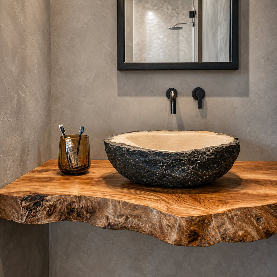 Handcrafted Solid Wood Vanity Unique Bathroom