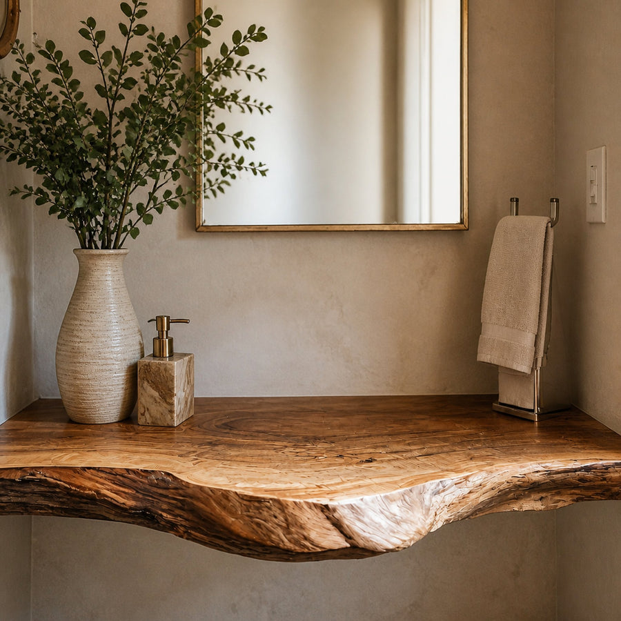 Handcrafted Wooden Vanity Bathroom Design Ideas
