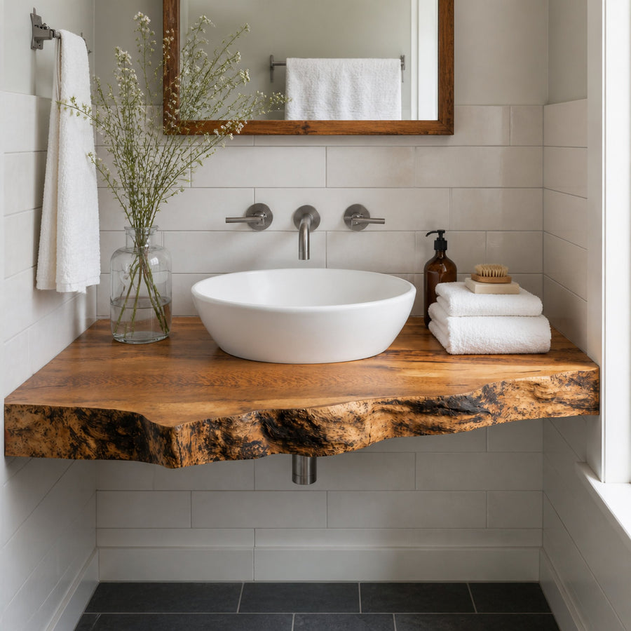 Handcrafted Wooden Vanity Bathroom Renovation