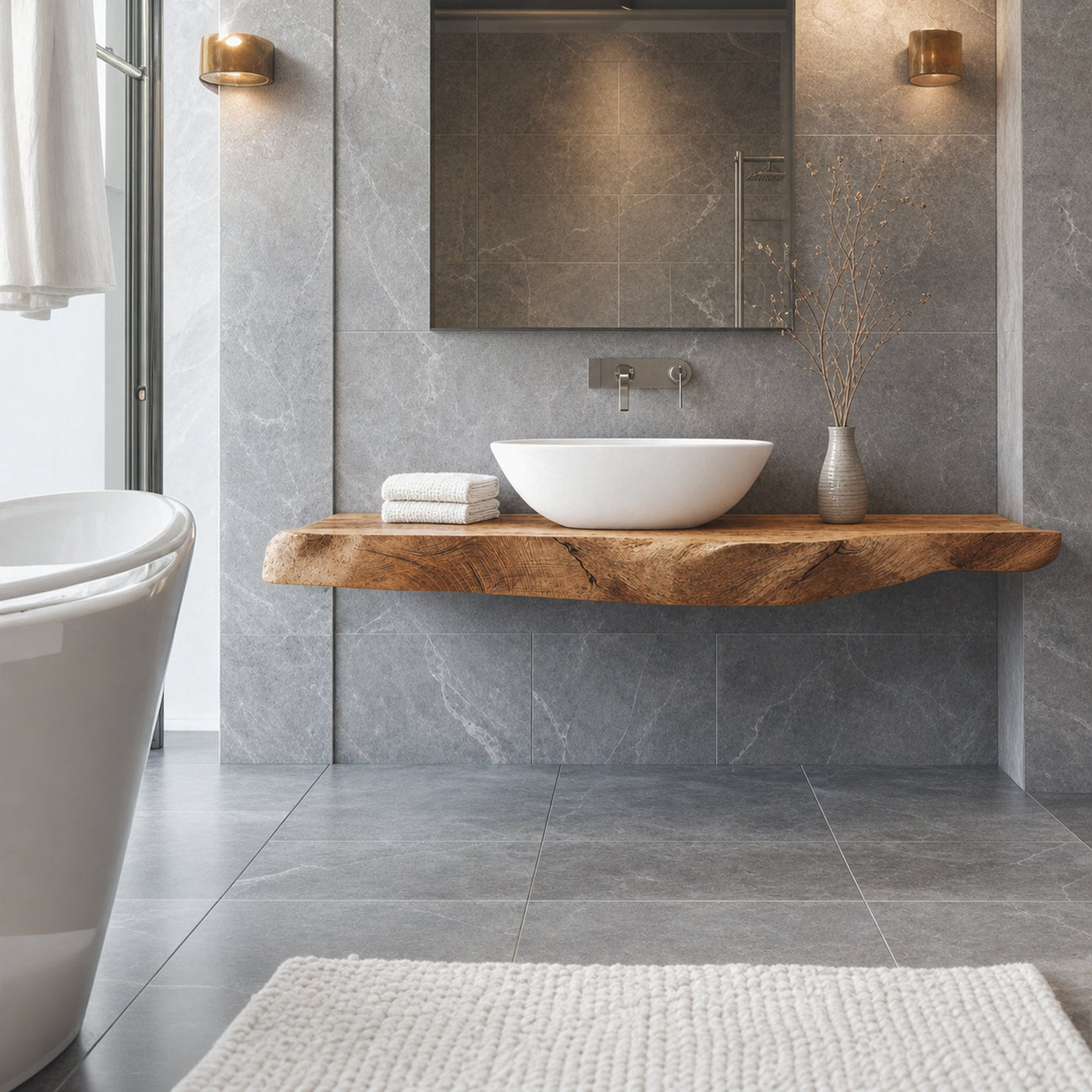 Handcrafted Wooden Vanity Custom Bathroom Fit - product view 2