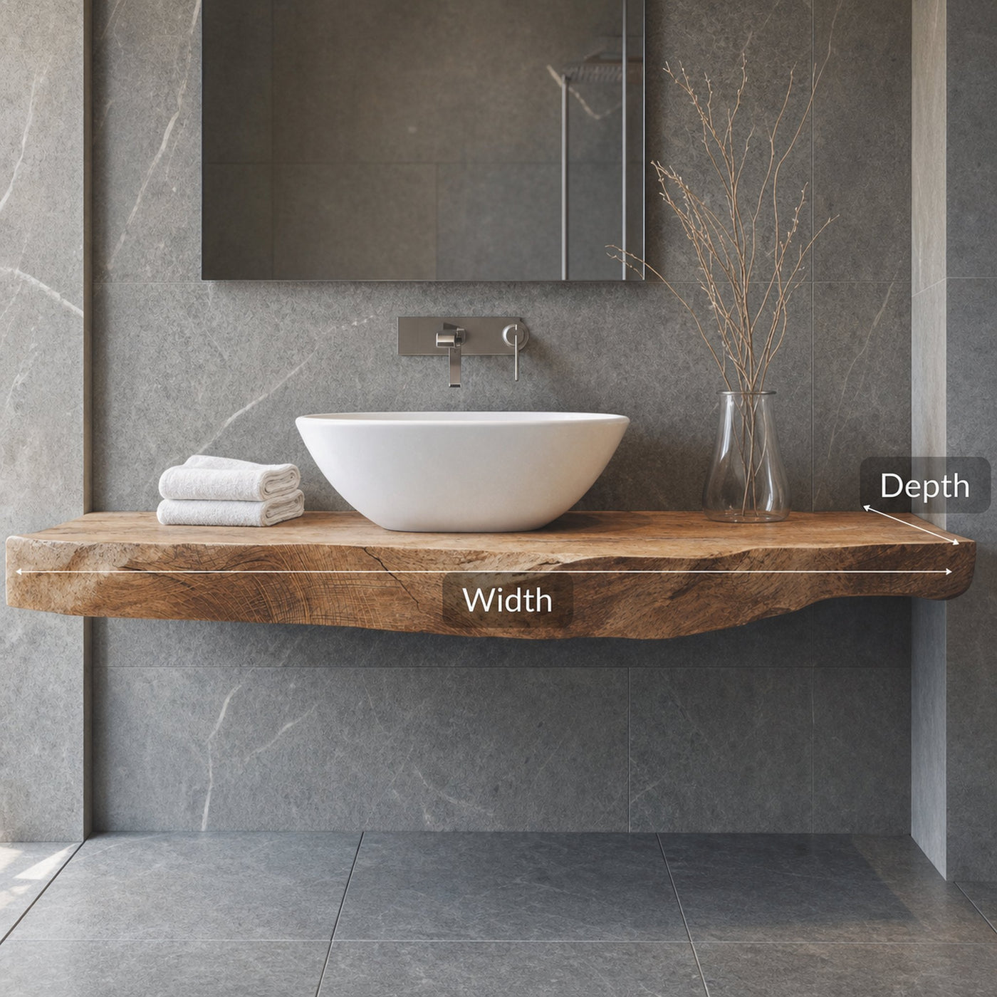 Handcrafted Wooden Vanity Custom Bathroom Fit - product view 3
