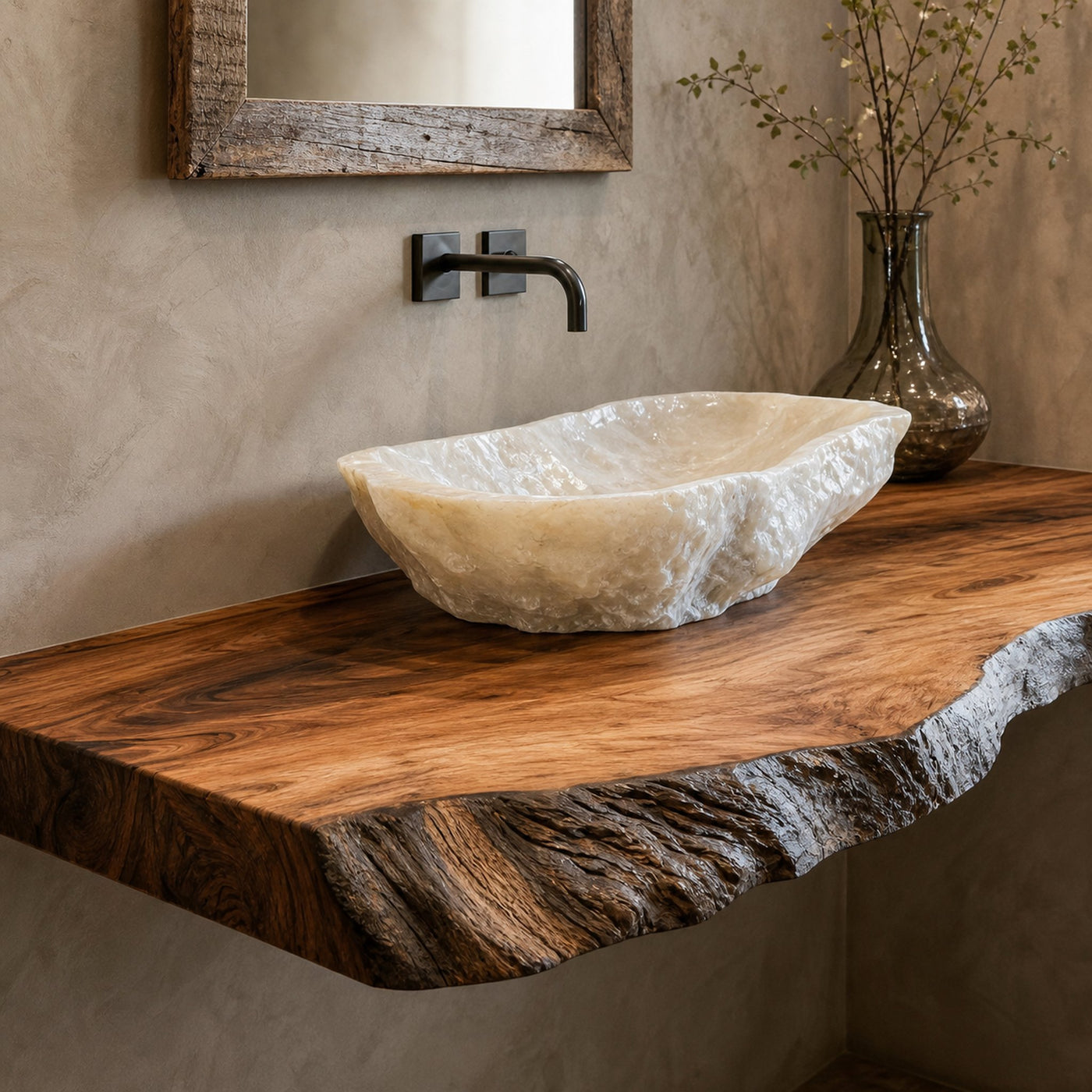 Handcrafted Wooden Vanity For Bathroom Decor - product view 3