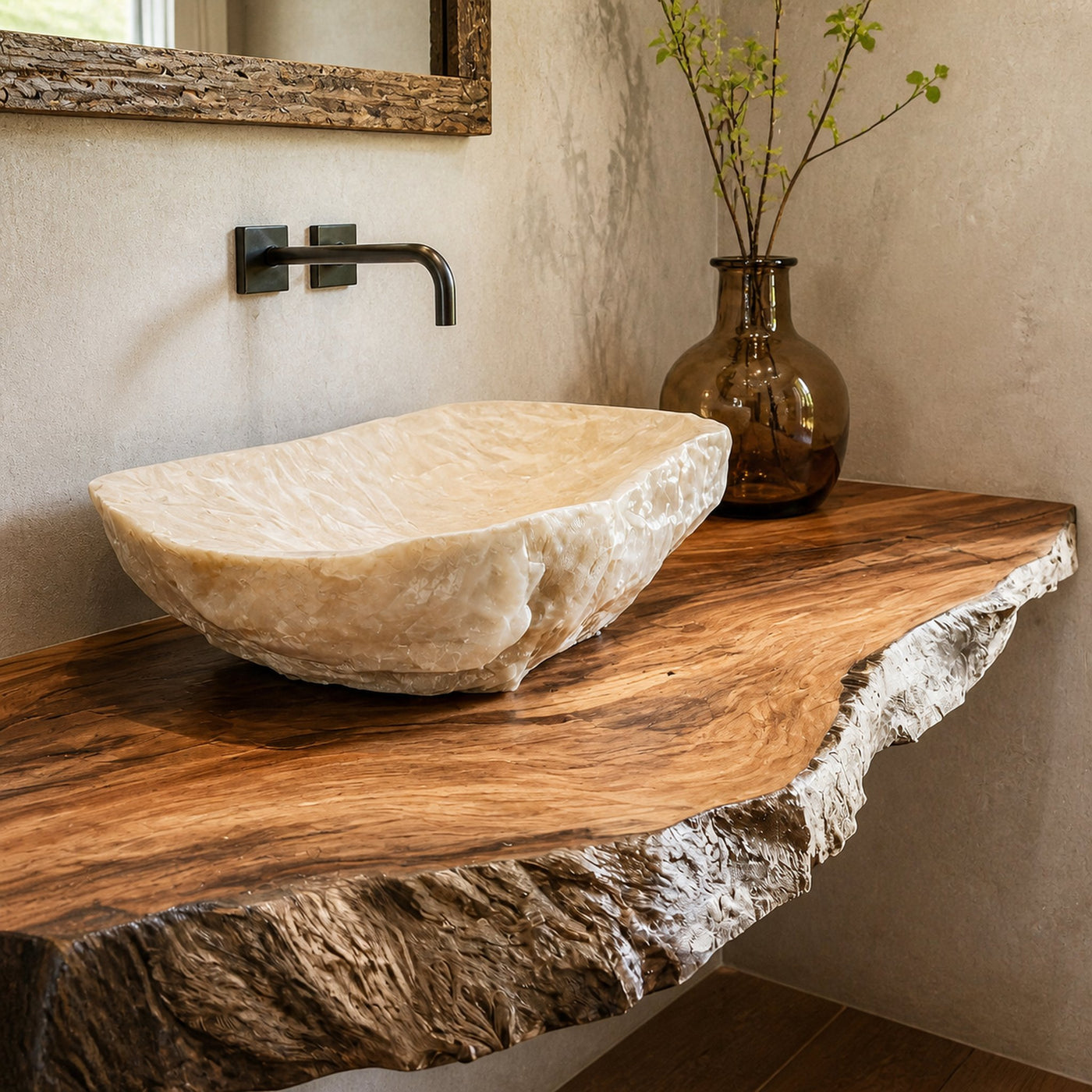 Handcrafted Wooden Vanity For Bathroom Decor - product view 4