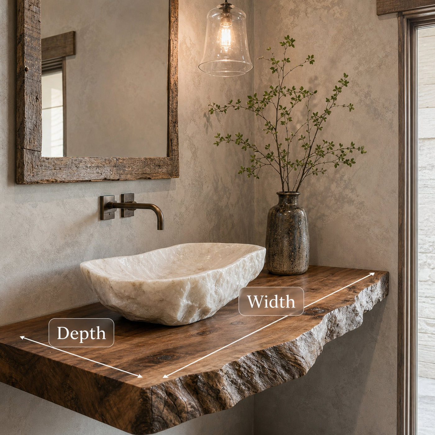 Handcrafted Wooden Vanity For Bathroom Decor - product view 5