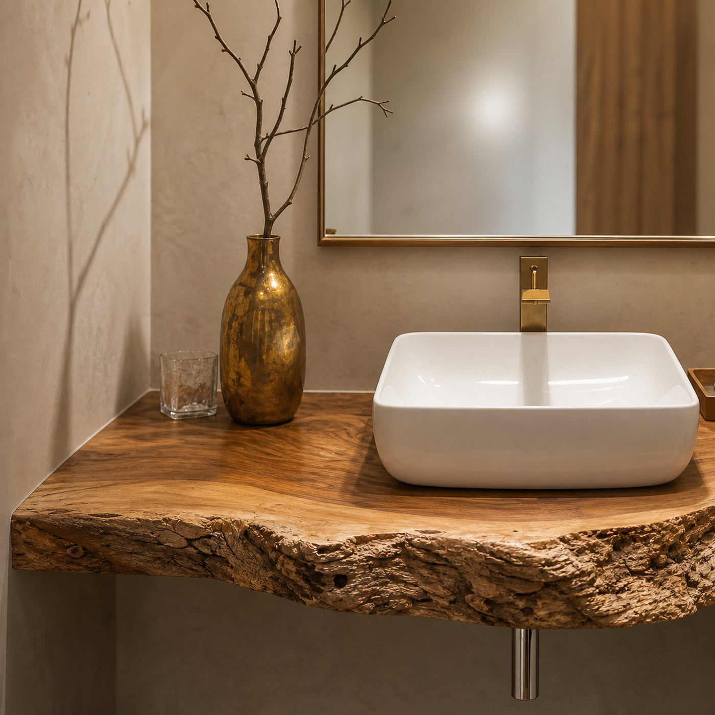 Handcrafted Wooden Vanity For Bathroom Furniture - product view 3