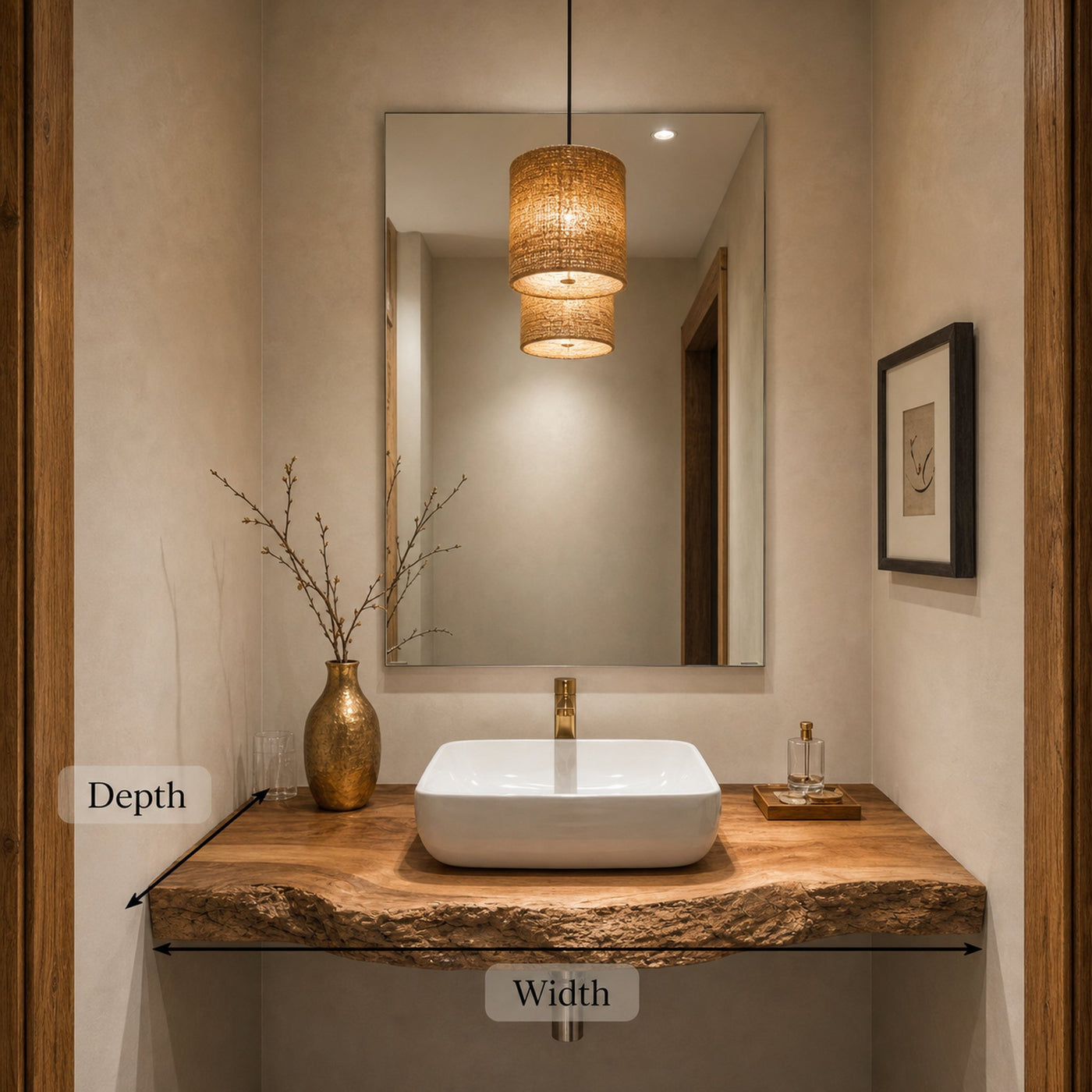 Handcrafted Wooden Vanity For Bathroom Furniture - product view 5