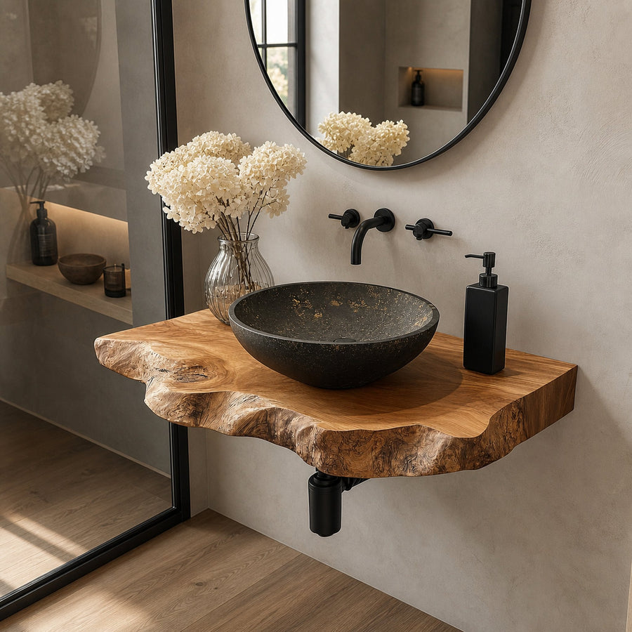 Handmade Bathroom Vanity Sink  Shelf