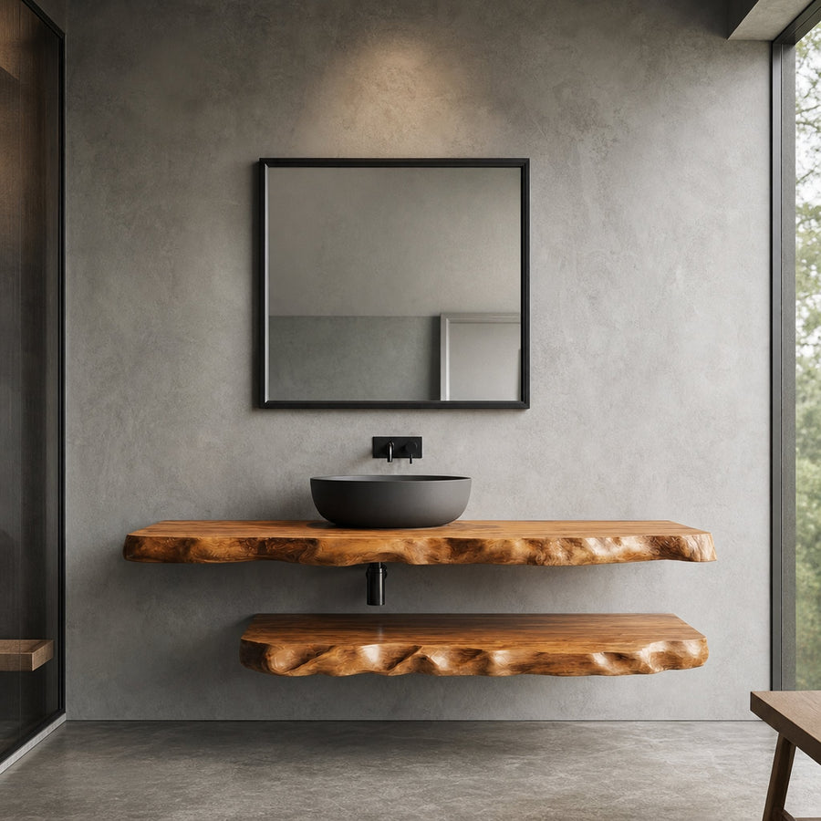 Industrial Live Edge Bathroom Vanity For Bathroom And Vanity