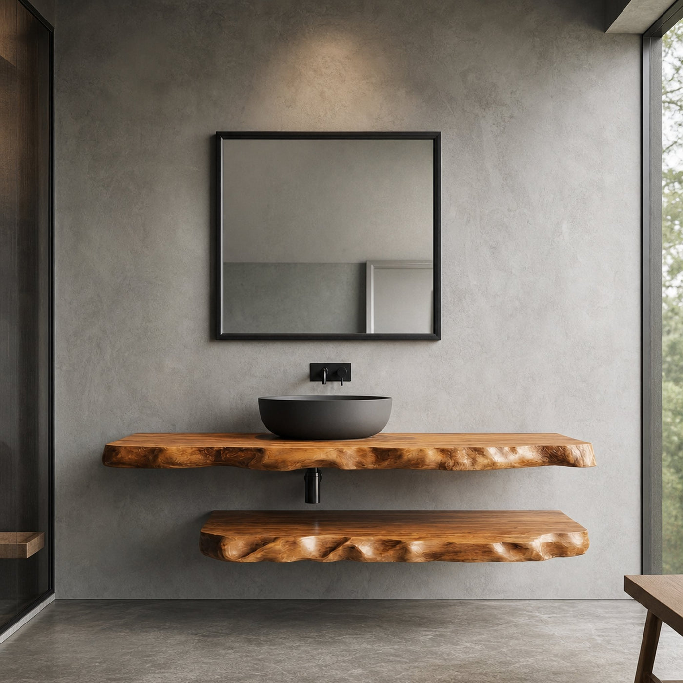 Industrial Live Edge Bathroom Vanity For Bathroom And Vanity