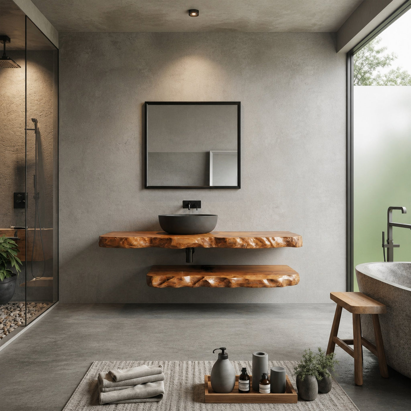 Industrial Live Edge Bathroom Vanity For Bathroom And Vanity - product view 2