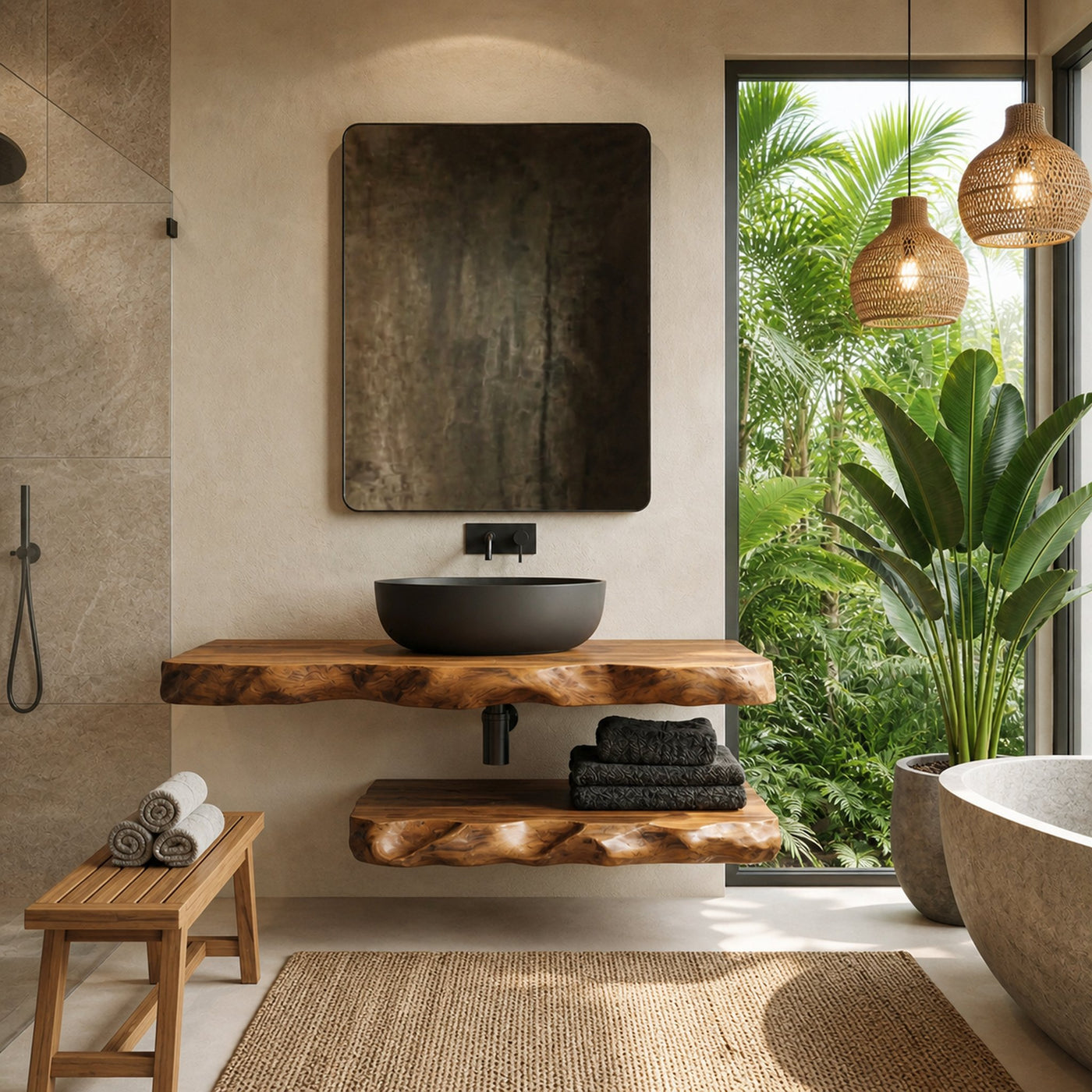 Industrial Live Edge Bathroom Vanity For Bathroom And Vanity - product view 4