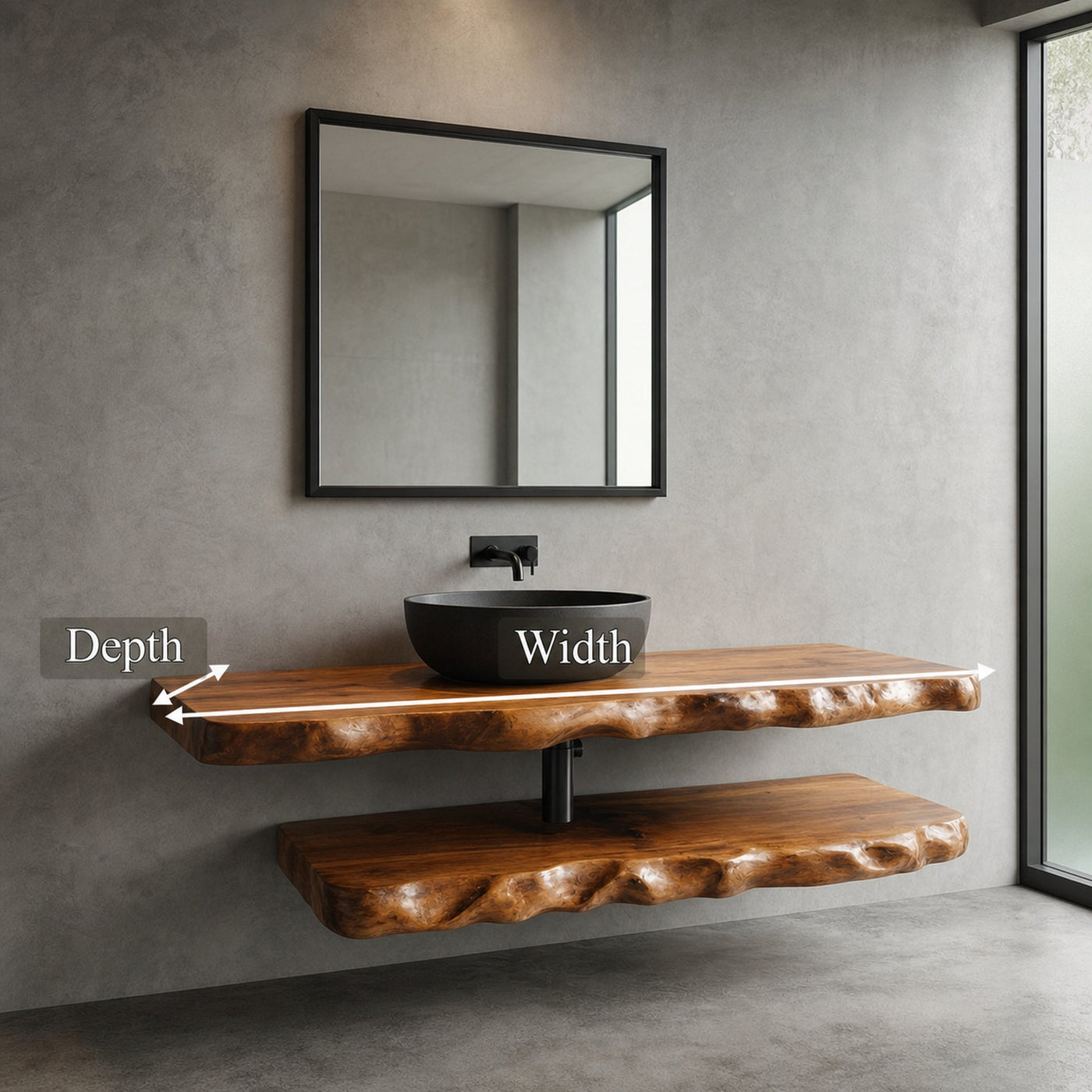 Industrial Live Edge Bathroom Vanity For Bathroom And Vanity - product view 6