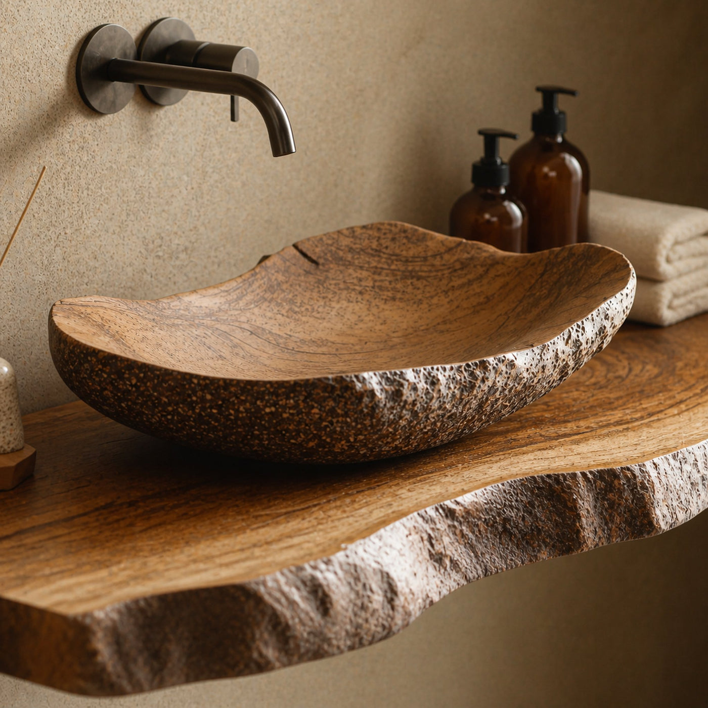 Live Edge Bathroom Vanity Shelf - product view 3